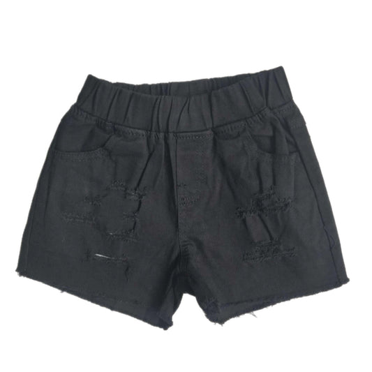 Black Distressed Shorts