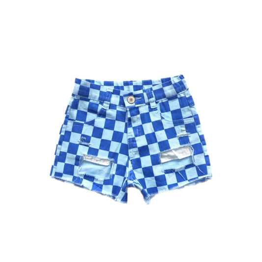 Blue Checkered Shorts