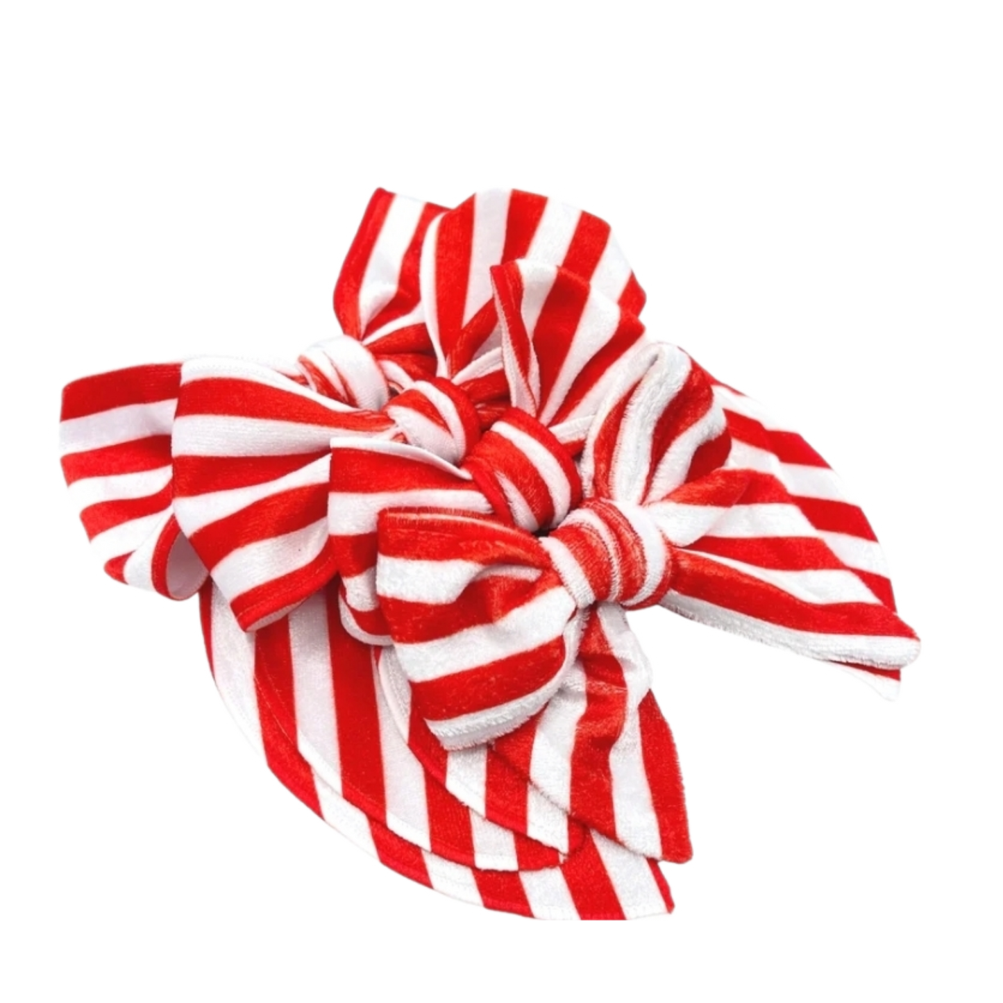 Red Stripes Fabric Bow