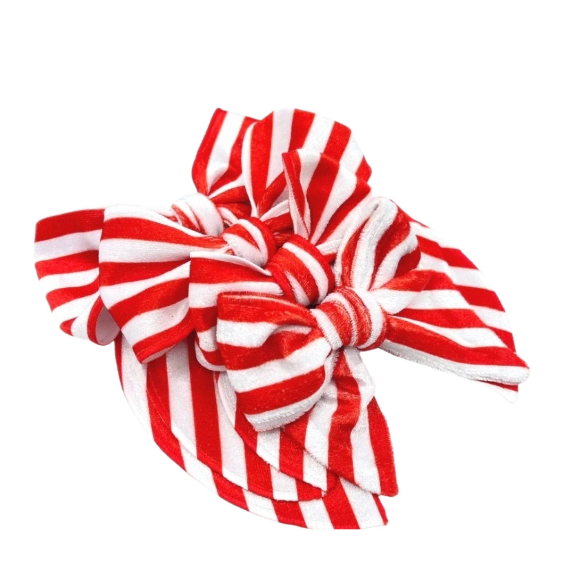 Red Stripes Fabric Bow