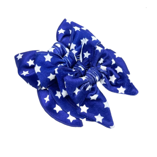 Stars on Blue Fabric Bow