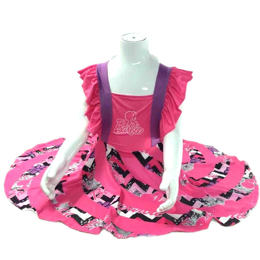 Pink Doll Geometric Twirl Dress