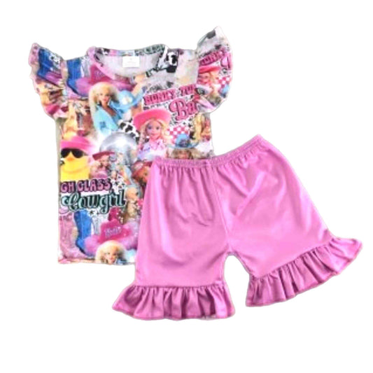 Honky Tonk Pink Doll Shorts Set
