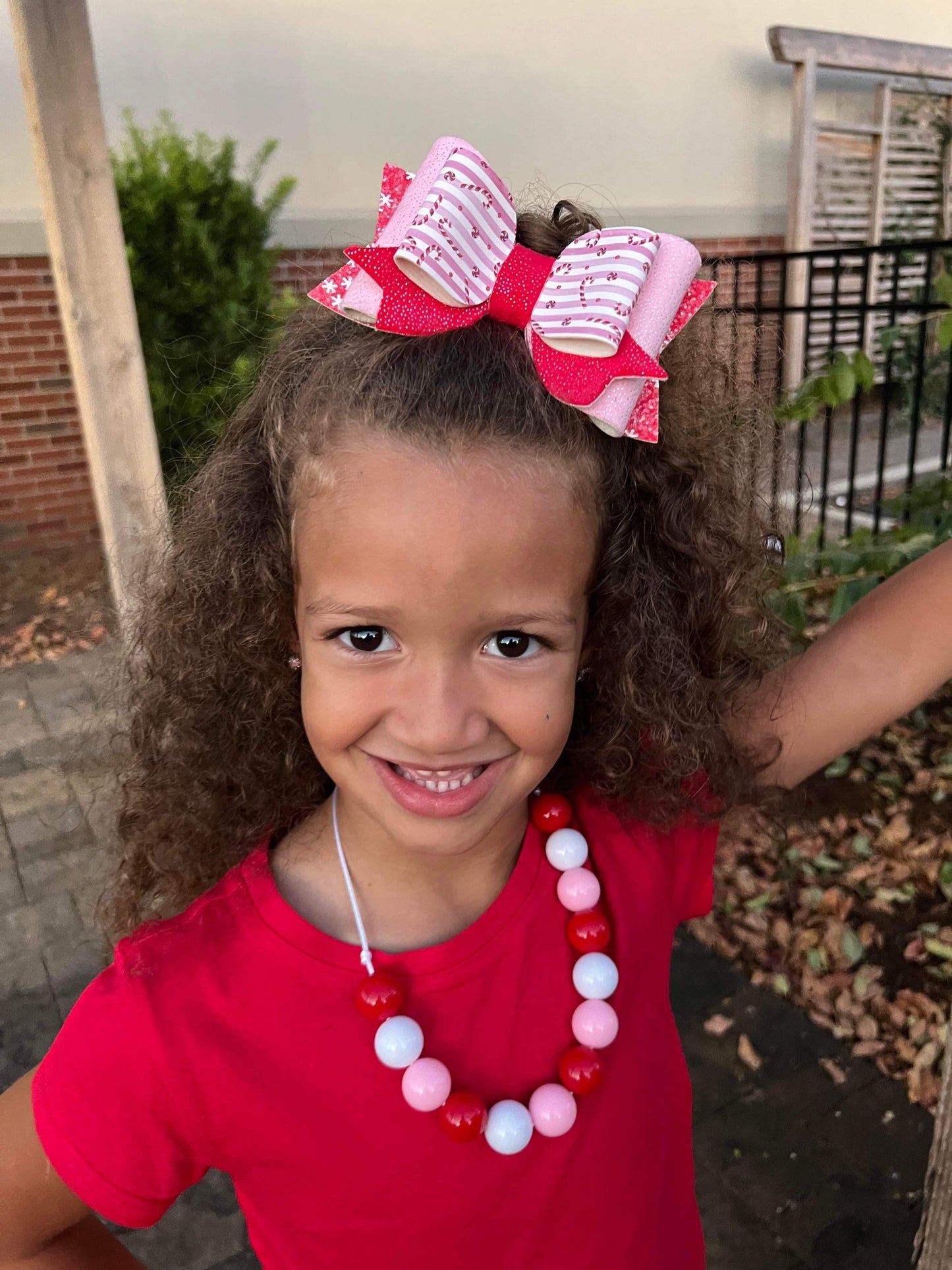 Candy Cane Melody Sweet Magnolia Bow 5.5"