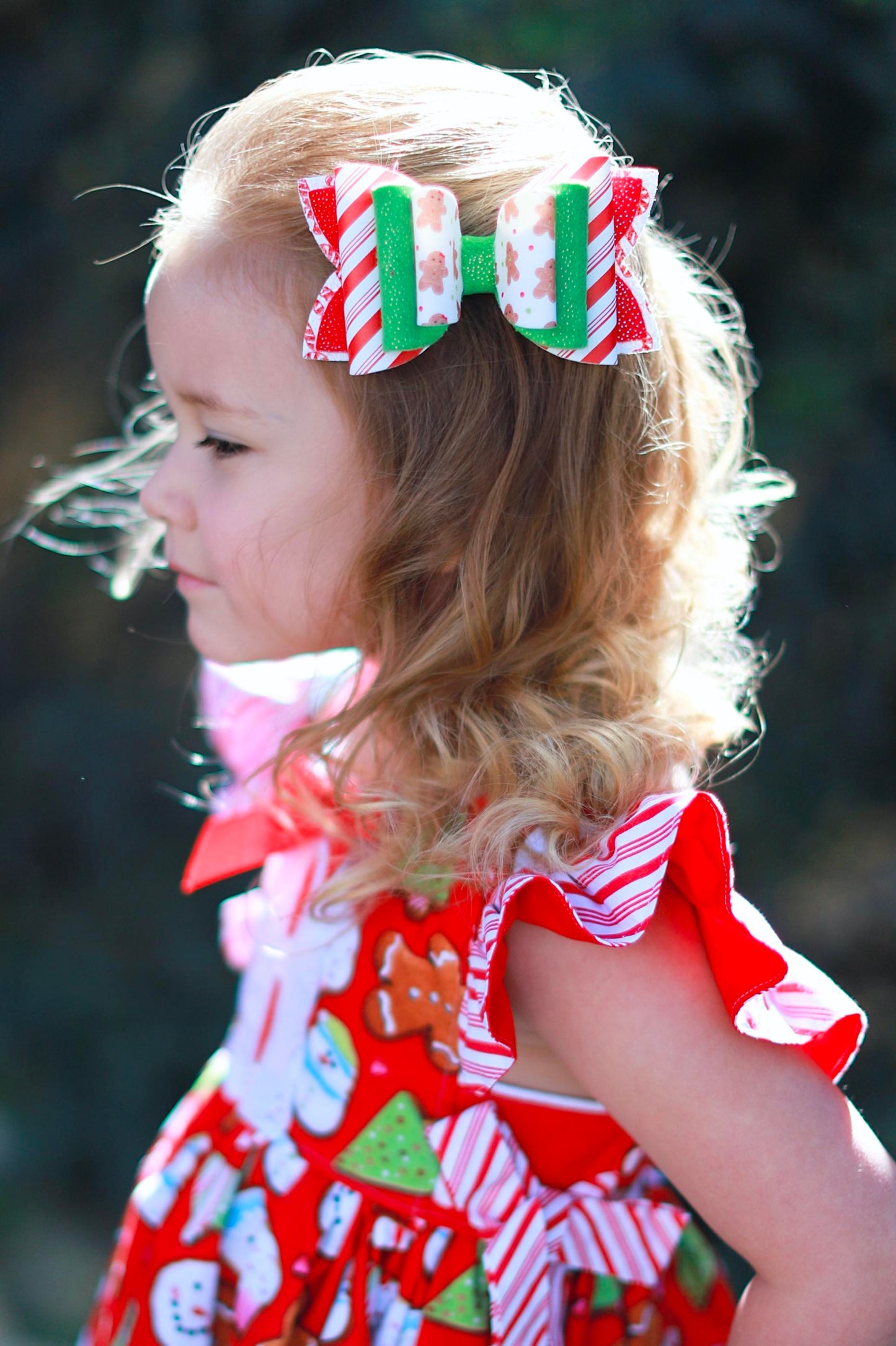 Gingerbread Man Triple Diva Bow 5"