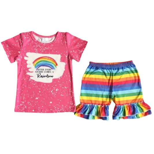 After Every Storms Comes A Rainbow Shorts Set