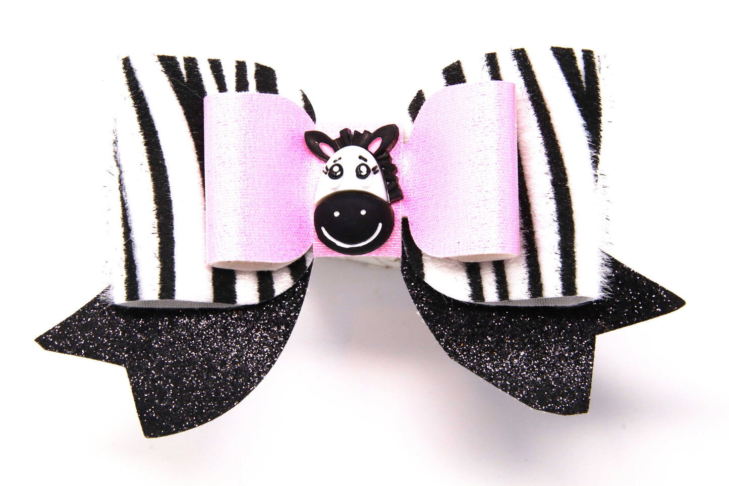 Zebra Stripes Maggie Bow with Zebra Center