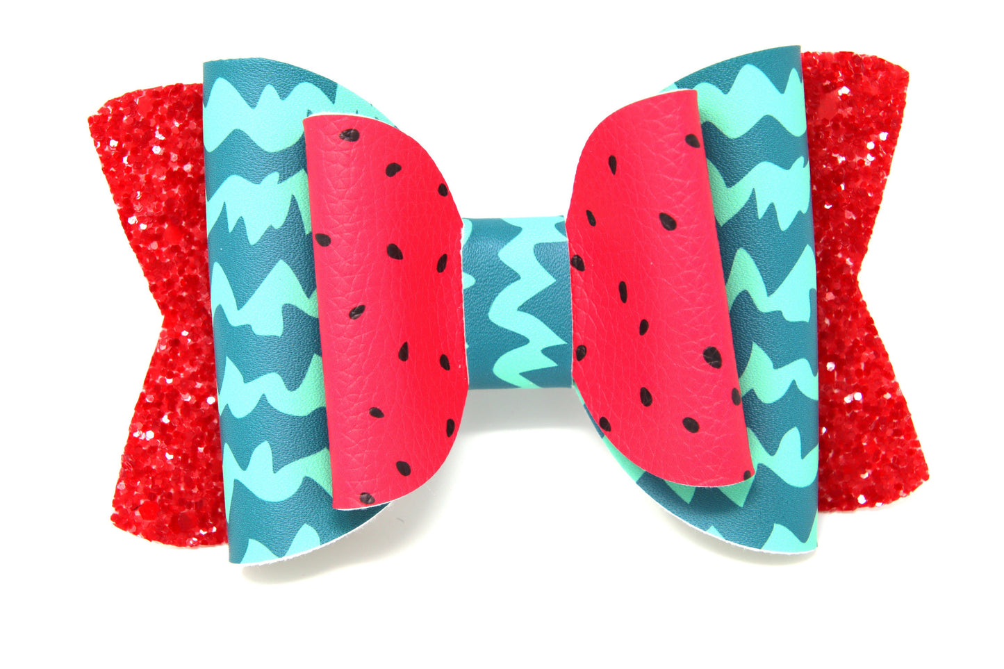 Watermelon Double Chloe Bow 4.5"