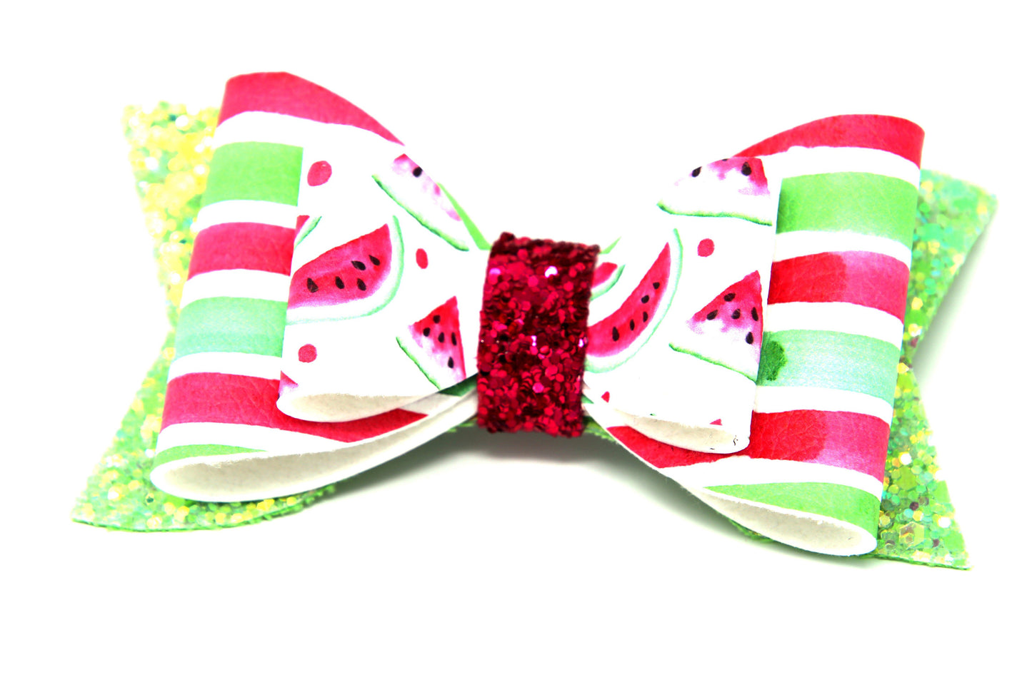 Watermelon Double Diva Bow 3.75"