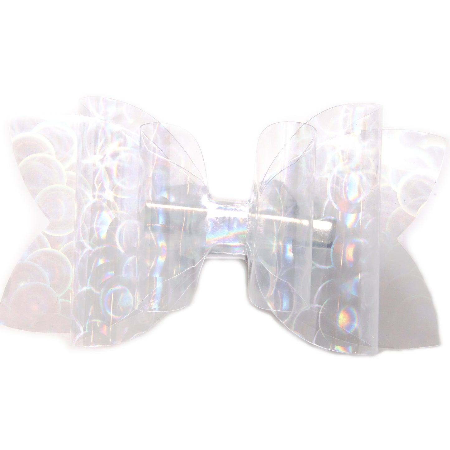 Holographic Circles on a Clear Double Diva Jelly Bow