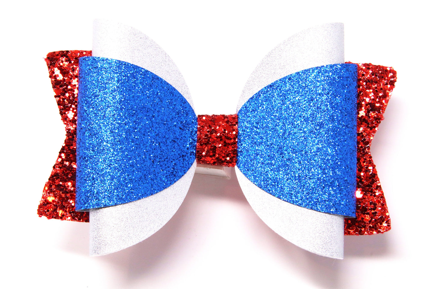 Blue, Silver & Red Chloe Bow