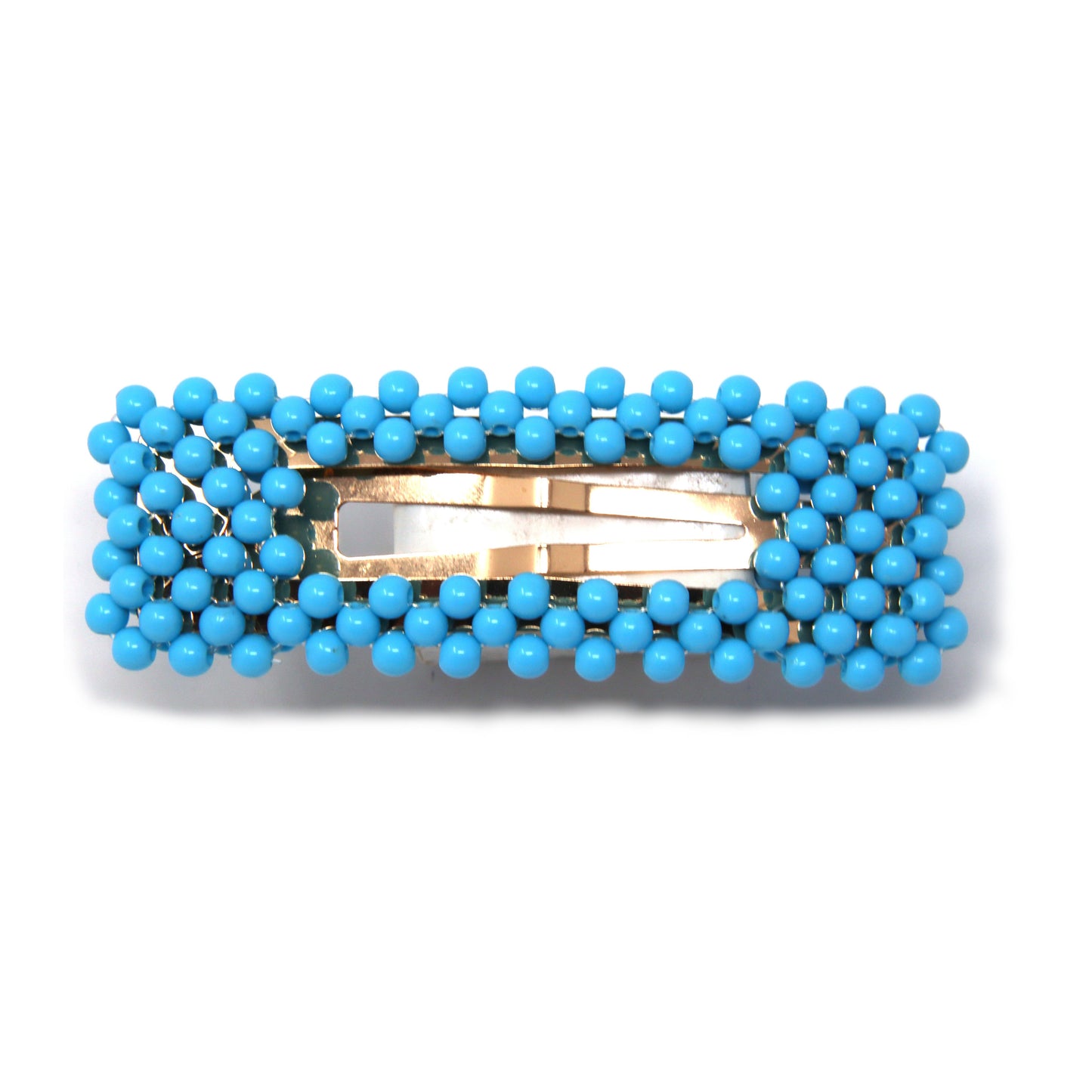 Blue Beaded Snap Clip