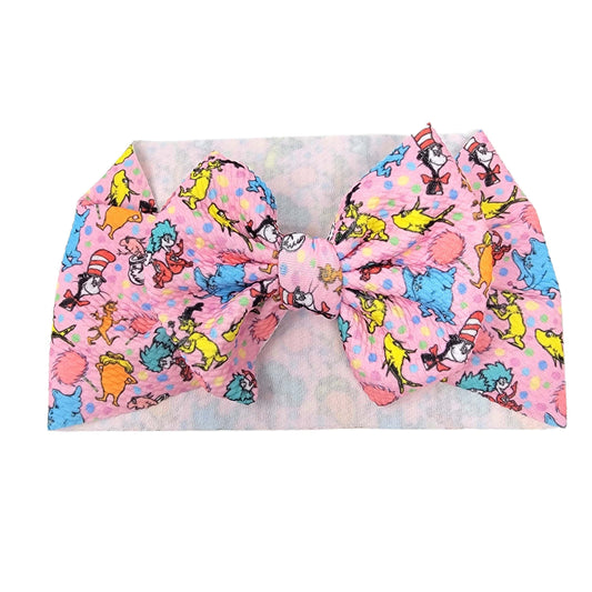 Pink Doctor Toss Fabric Bow Headwrap