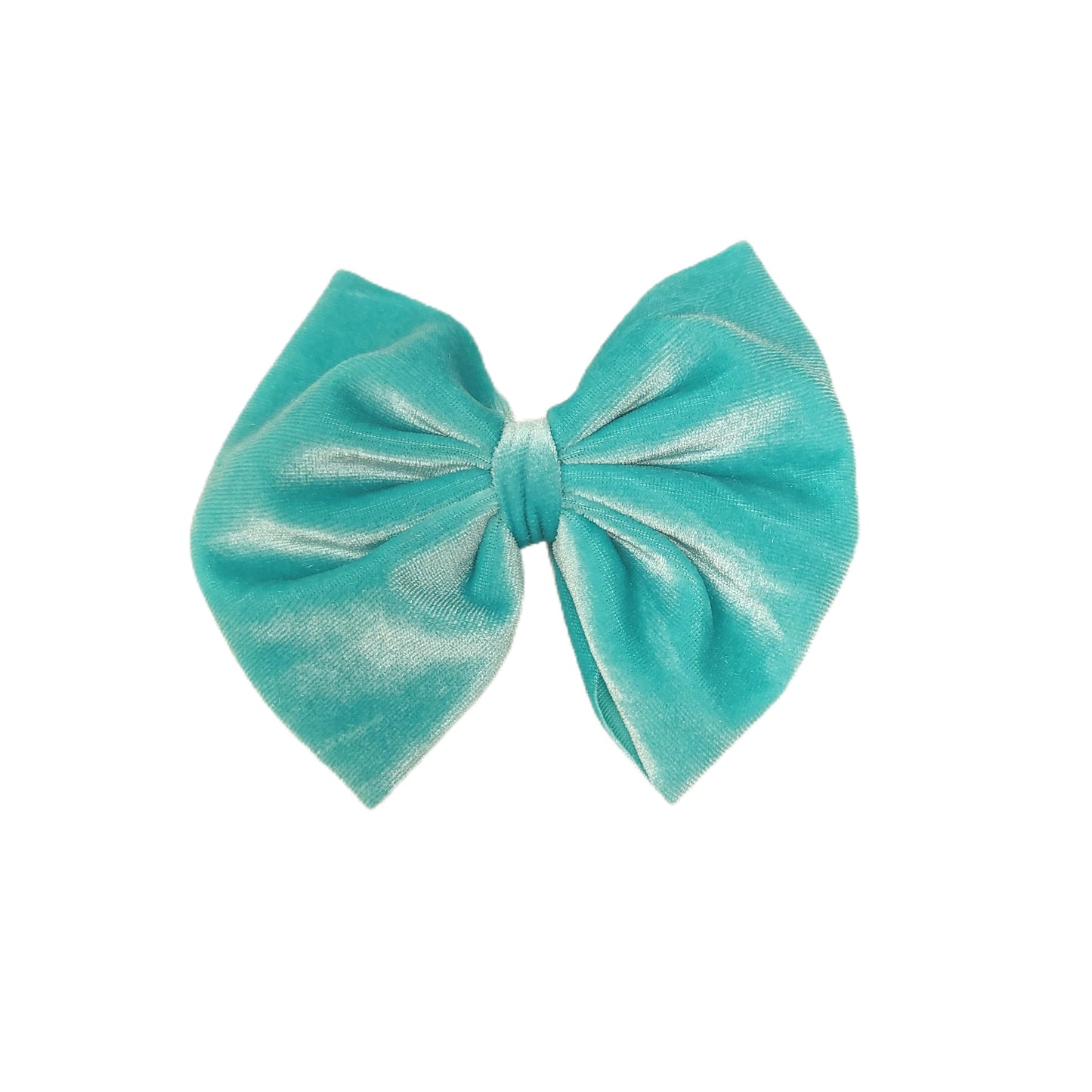Aqua Velvet Fabric Bow