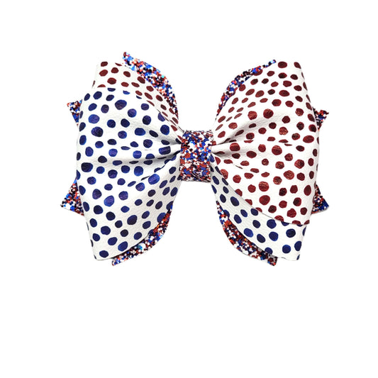 Red & Blue Dots Totally Twisted Bow 5"