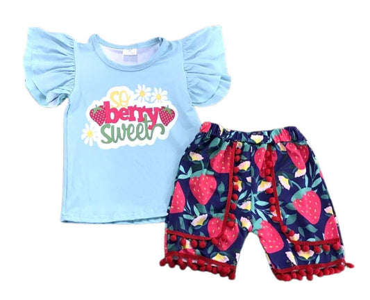 So Berry Sweet Shorts Set - Waterfall Wishes