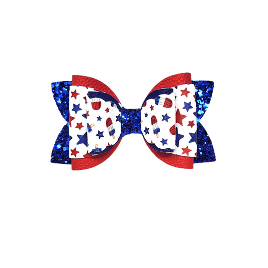 Bomb Pop Double Dressed-up Diva Bow 5"
