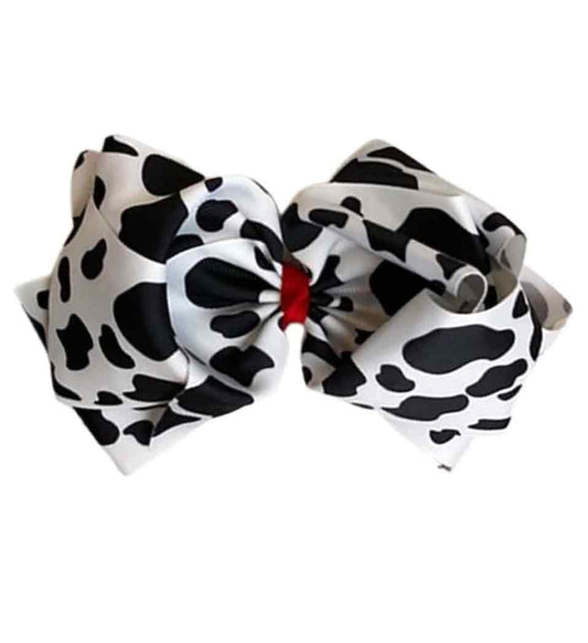 Cow Print Jumbo Ribbon Bow 8"