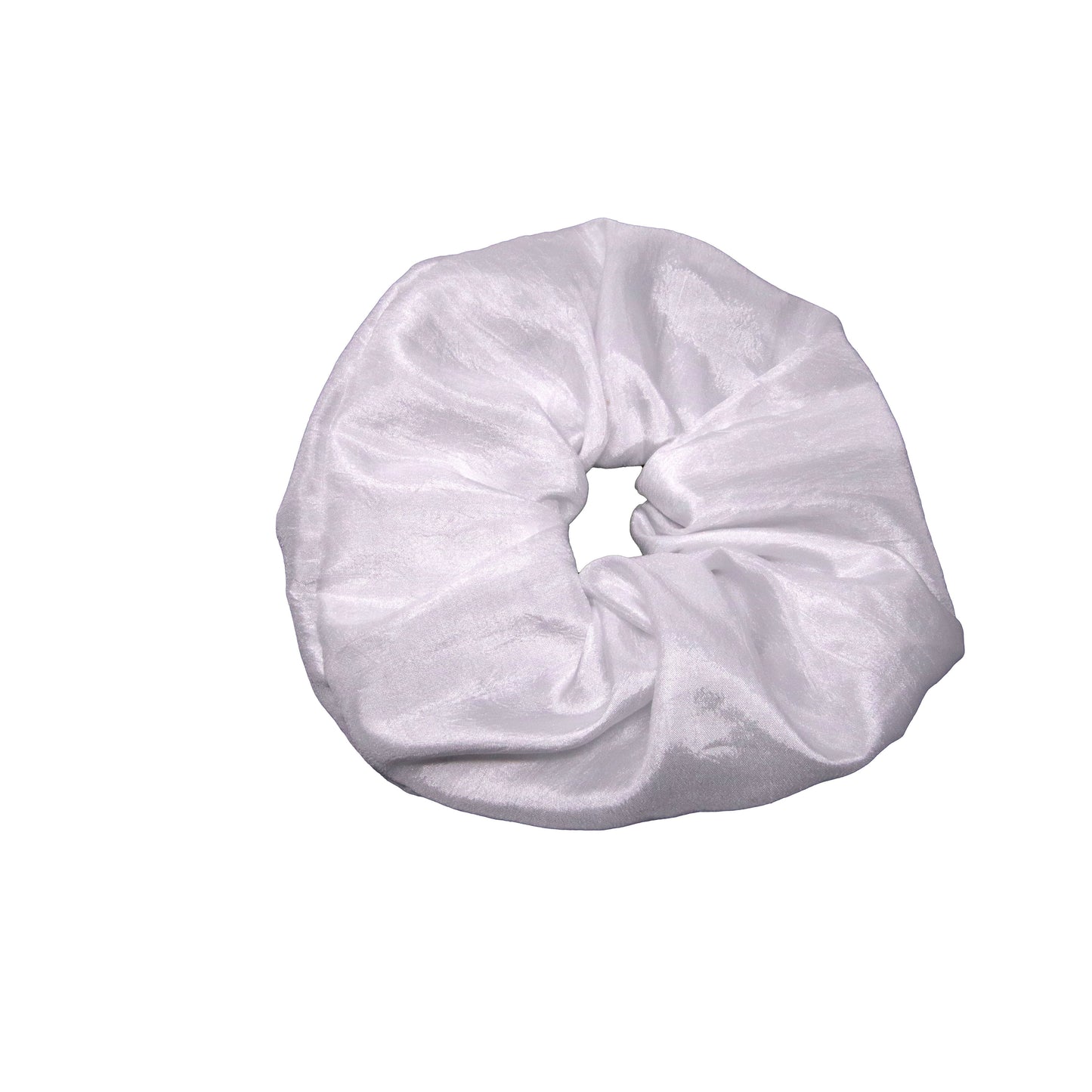 Jumbo White Silky Crinkle Scrunchie