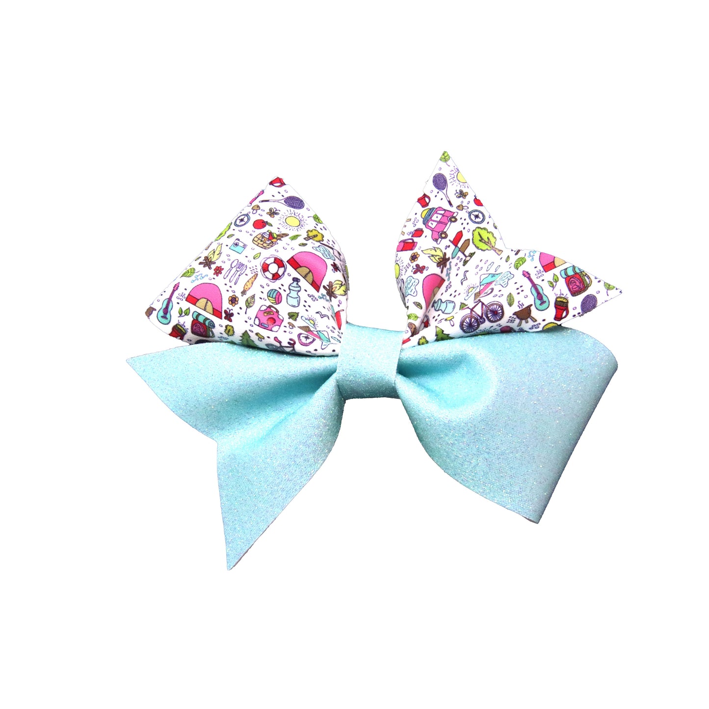 5 inch Camping Blue Waterbead Larkin Bow