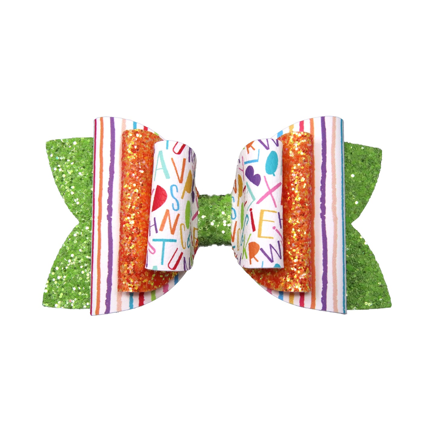Crayon Alphabet Triple Diva Bow 5"