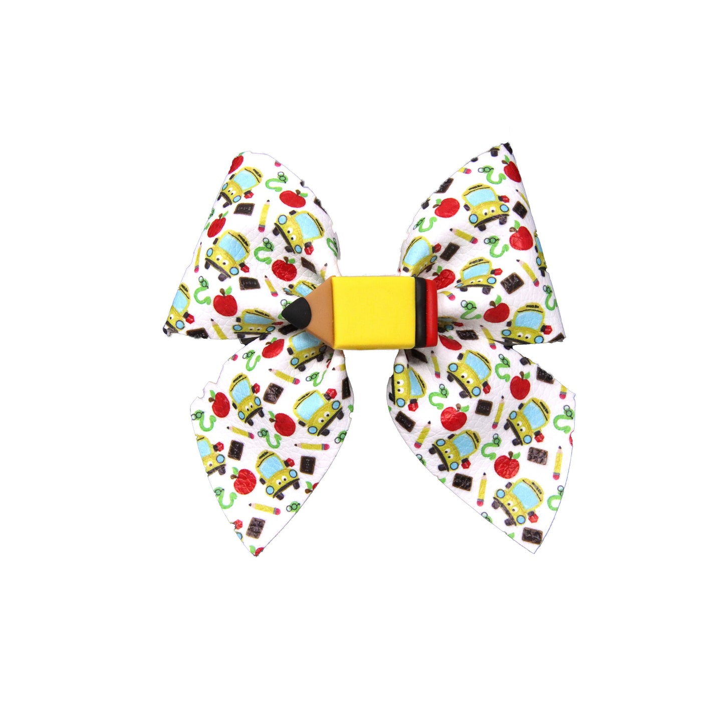 3.5 inch Schoolbuses Ladylike Bow with Pencil Clay