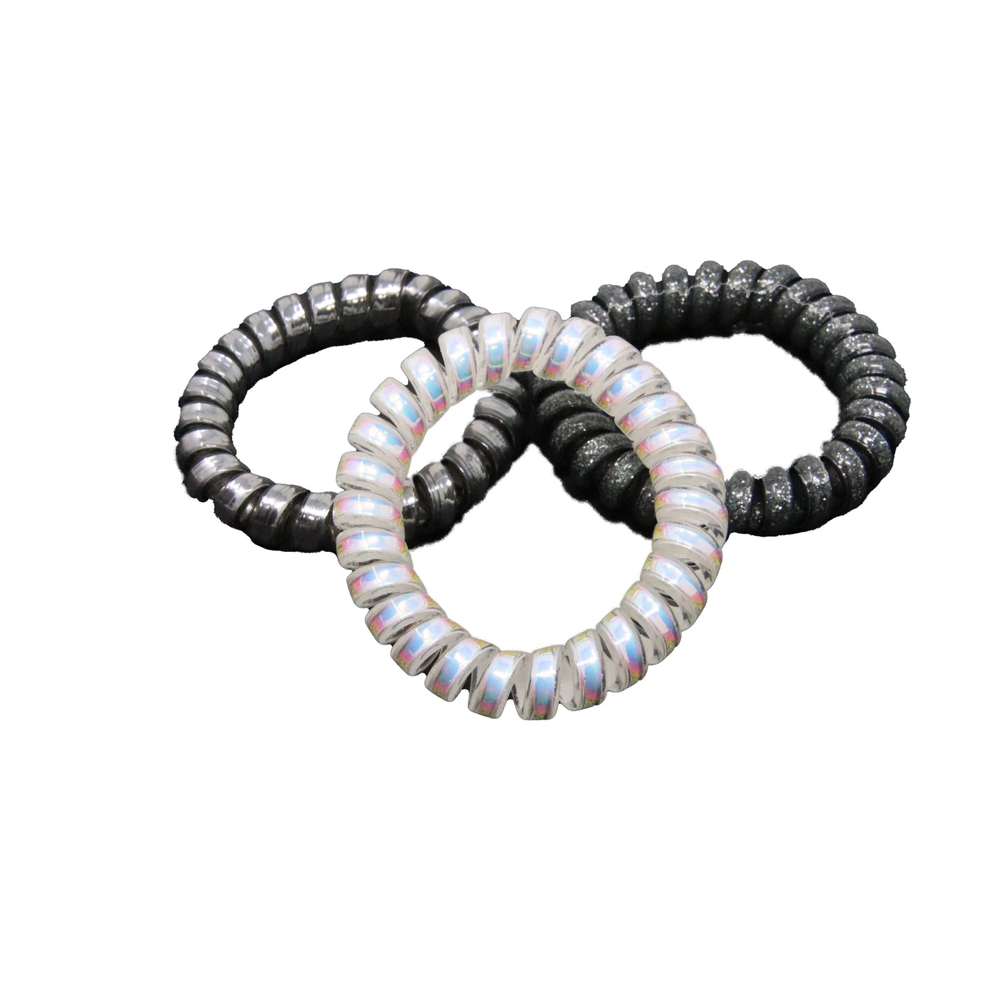 Pearlescent Hair Coil (White, Charcoal & Gunmetal)