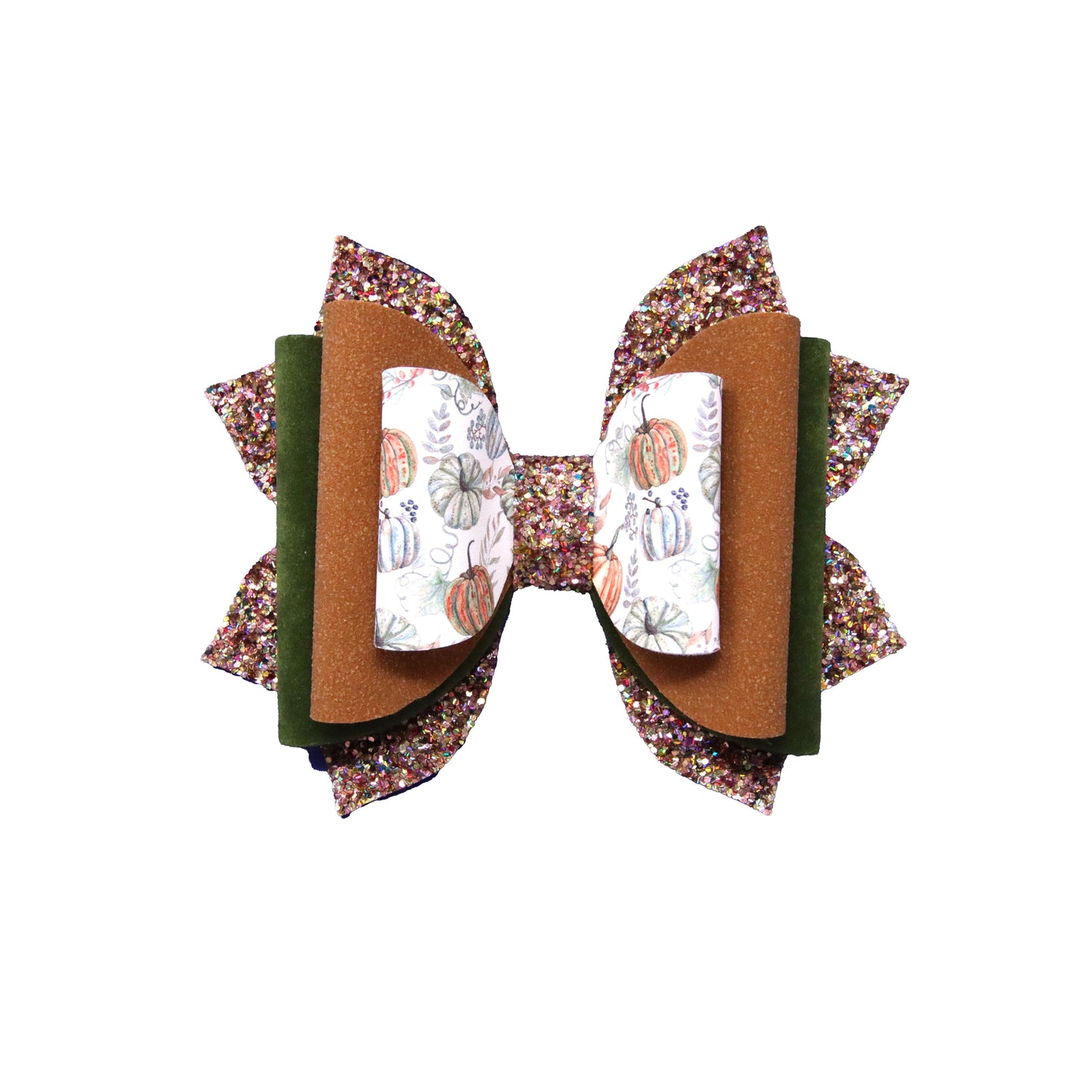 5 inch Gourdeous Pumpkins Triple Elegant Bow