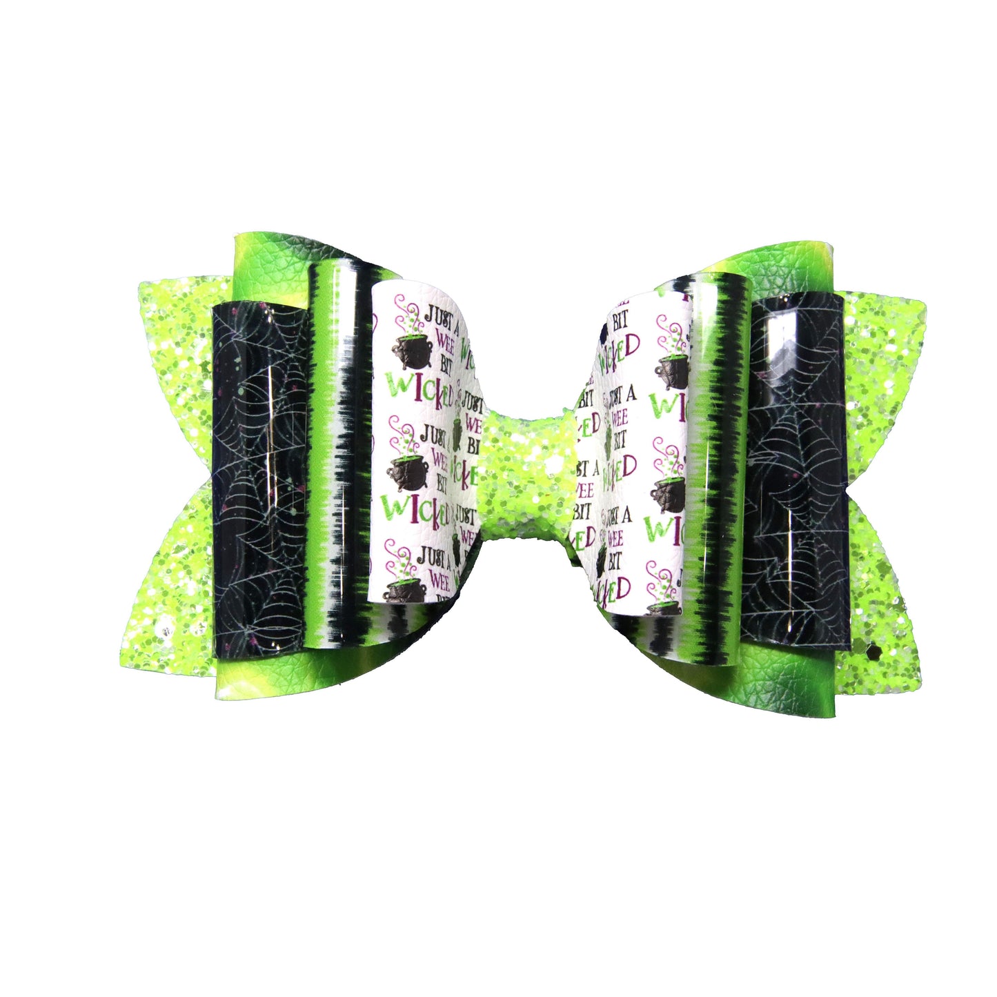 5 inch A Wee Bit Wicked Dressed-up Triple Diva Bow