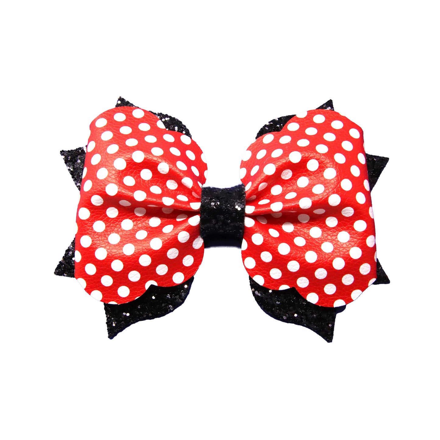 5.5 inch Red Polka-dot Poppy Bow