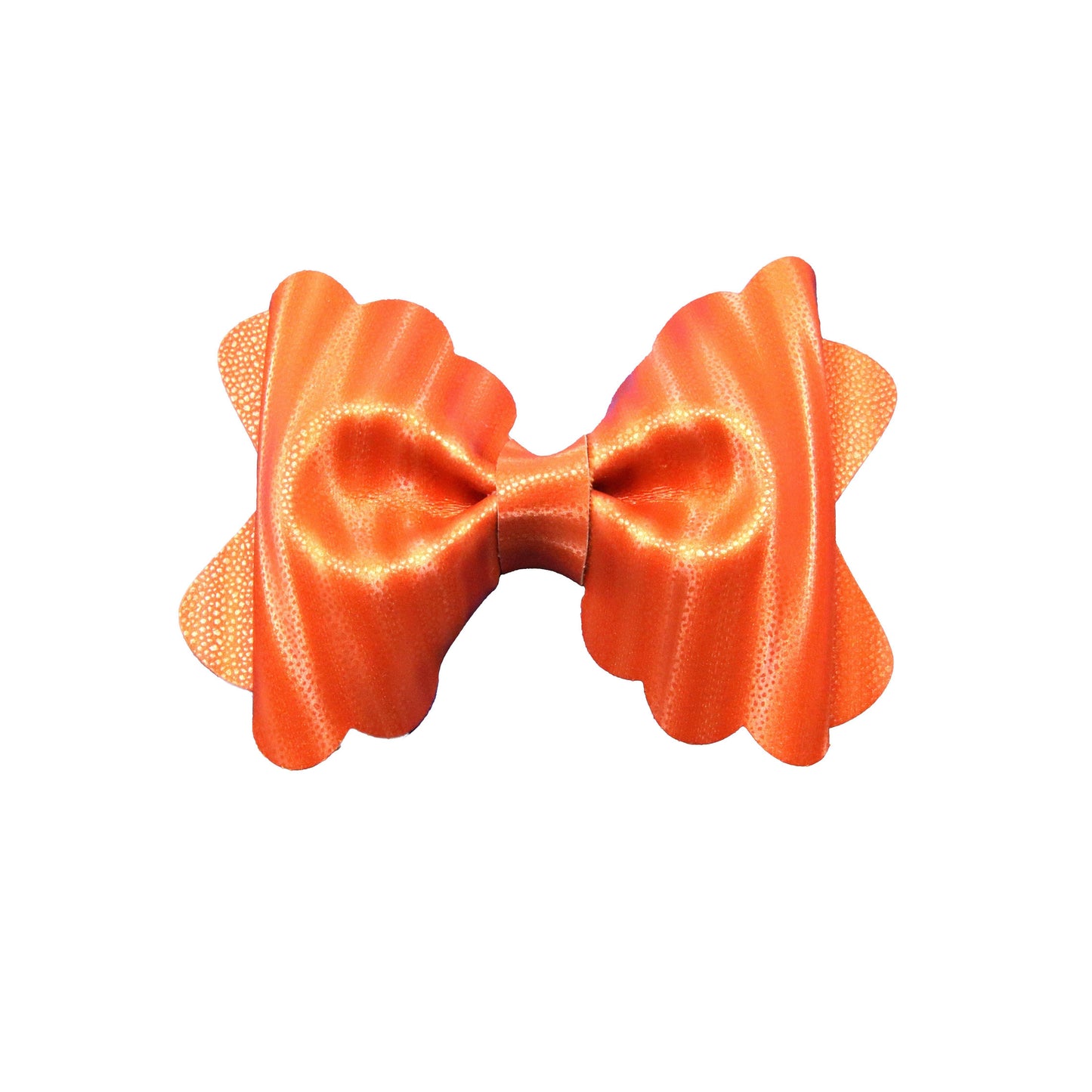 4 inch Everchanging Burnt Orange Scalloped Pinch Bow