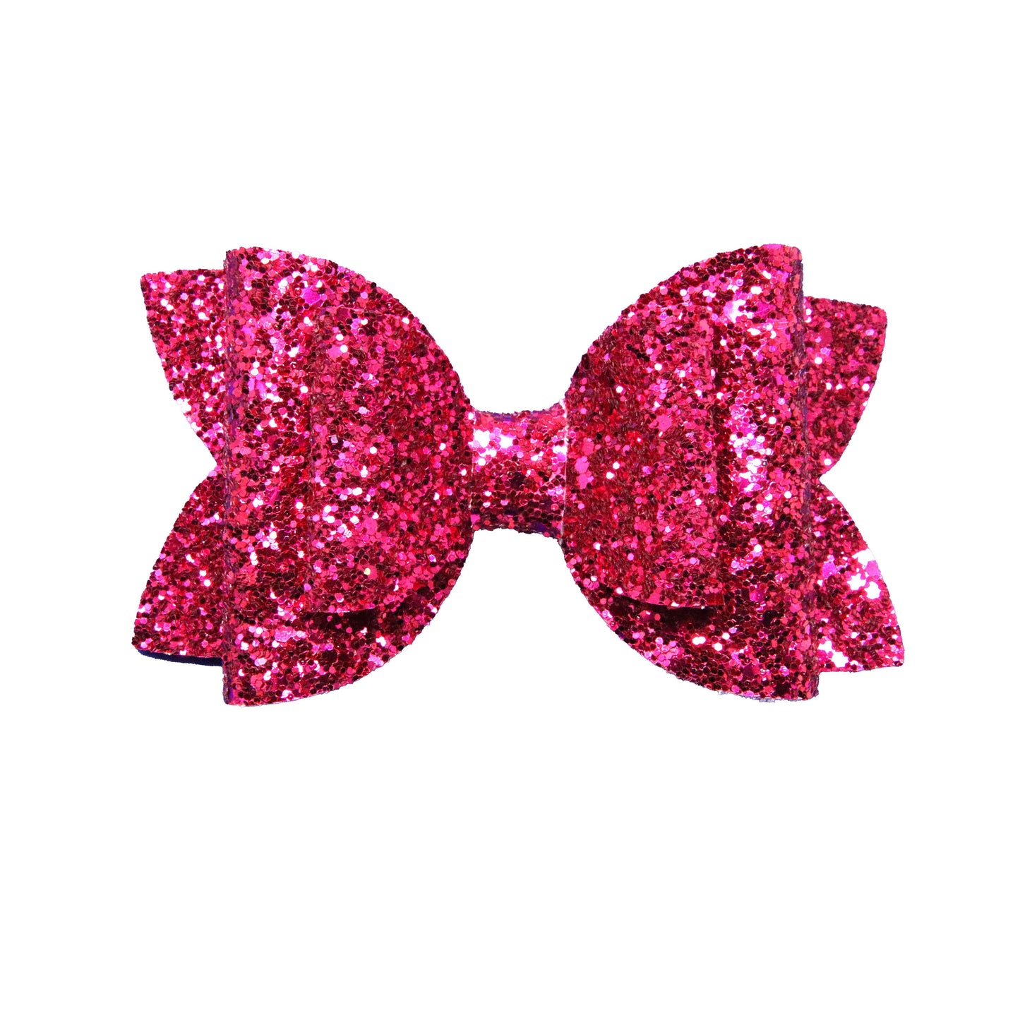 5 inch Magenta Glitter Double Diva Bow