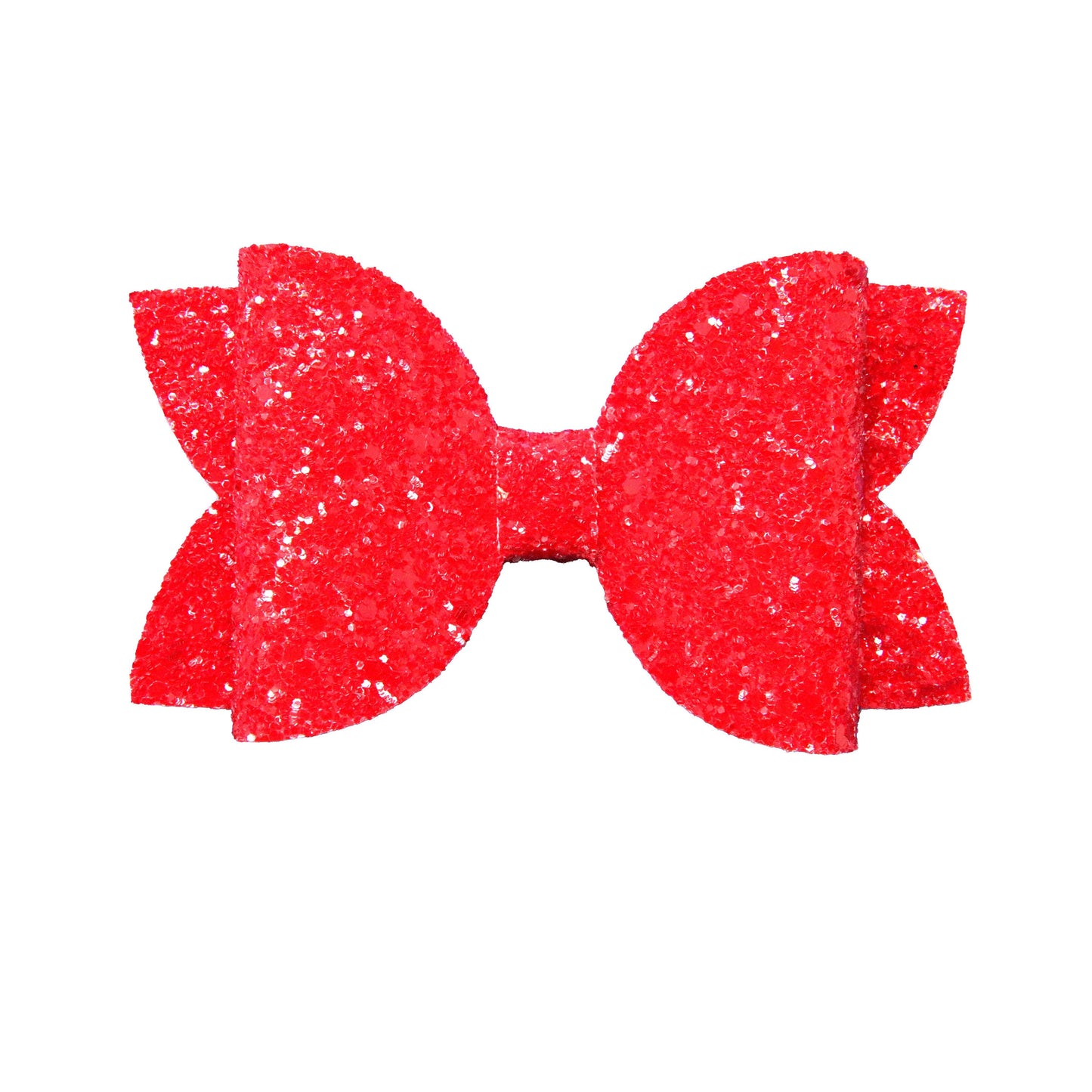 Candy Apple Red Glitter Diva Bow 5"