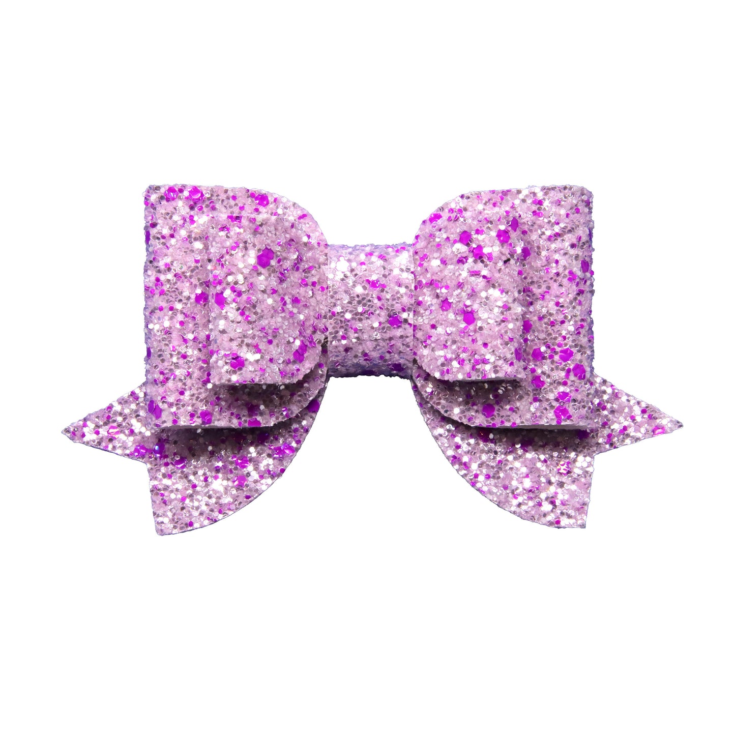 3.5 inch Purple Ice Glitter Double Maggie Bow