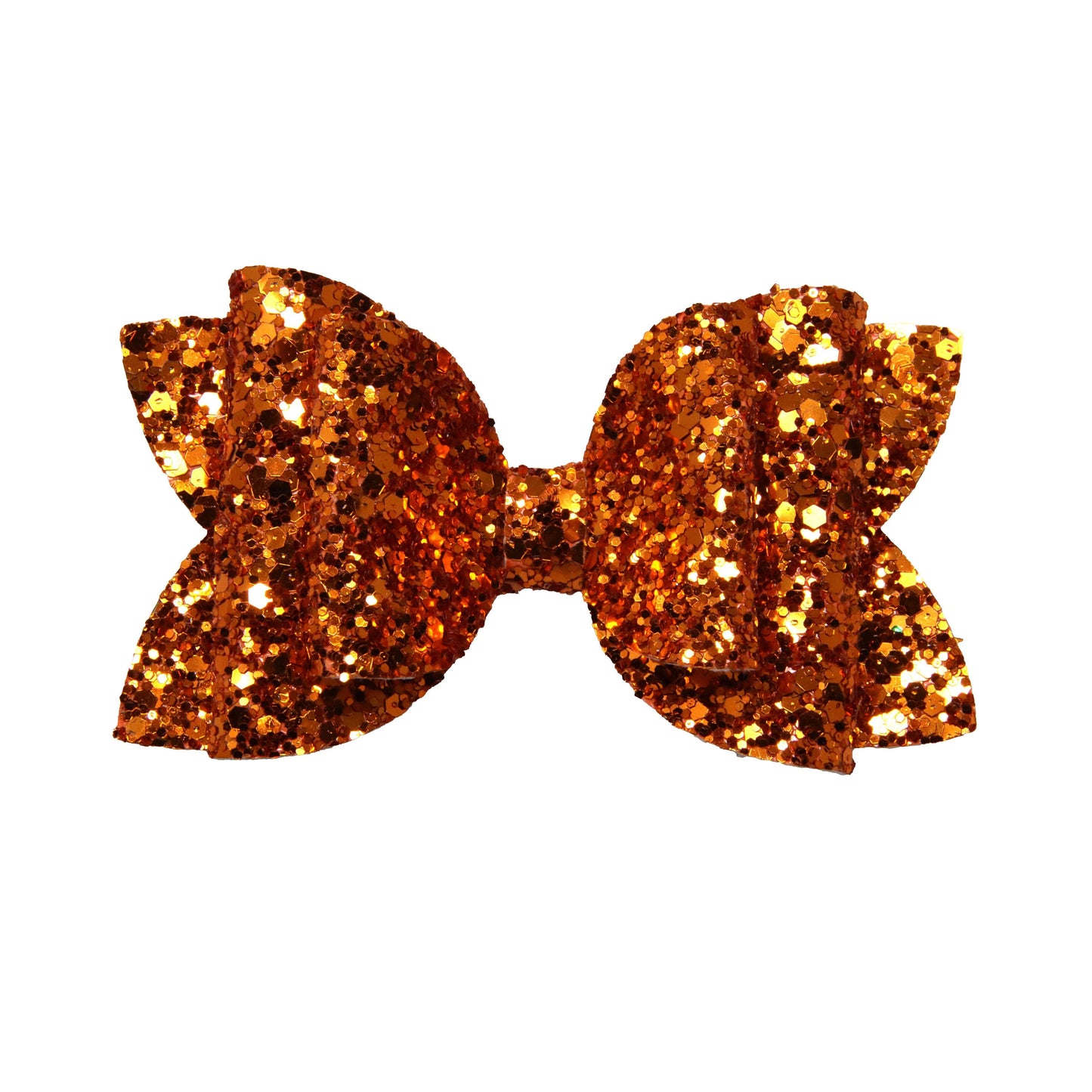4 inch Orange Glitter Double Diva Bow