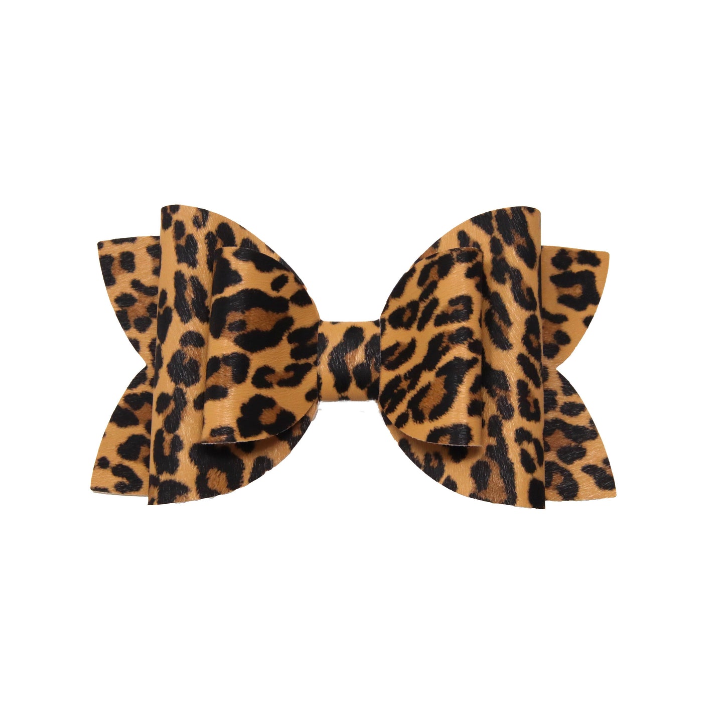 5 inch Leopard Print Double Diva Bow