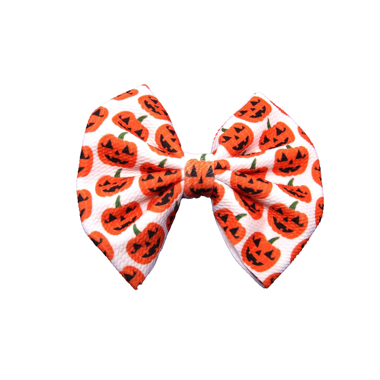 7" Miss Pumpkin Fabric Bow - Waterfall Wishes