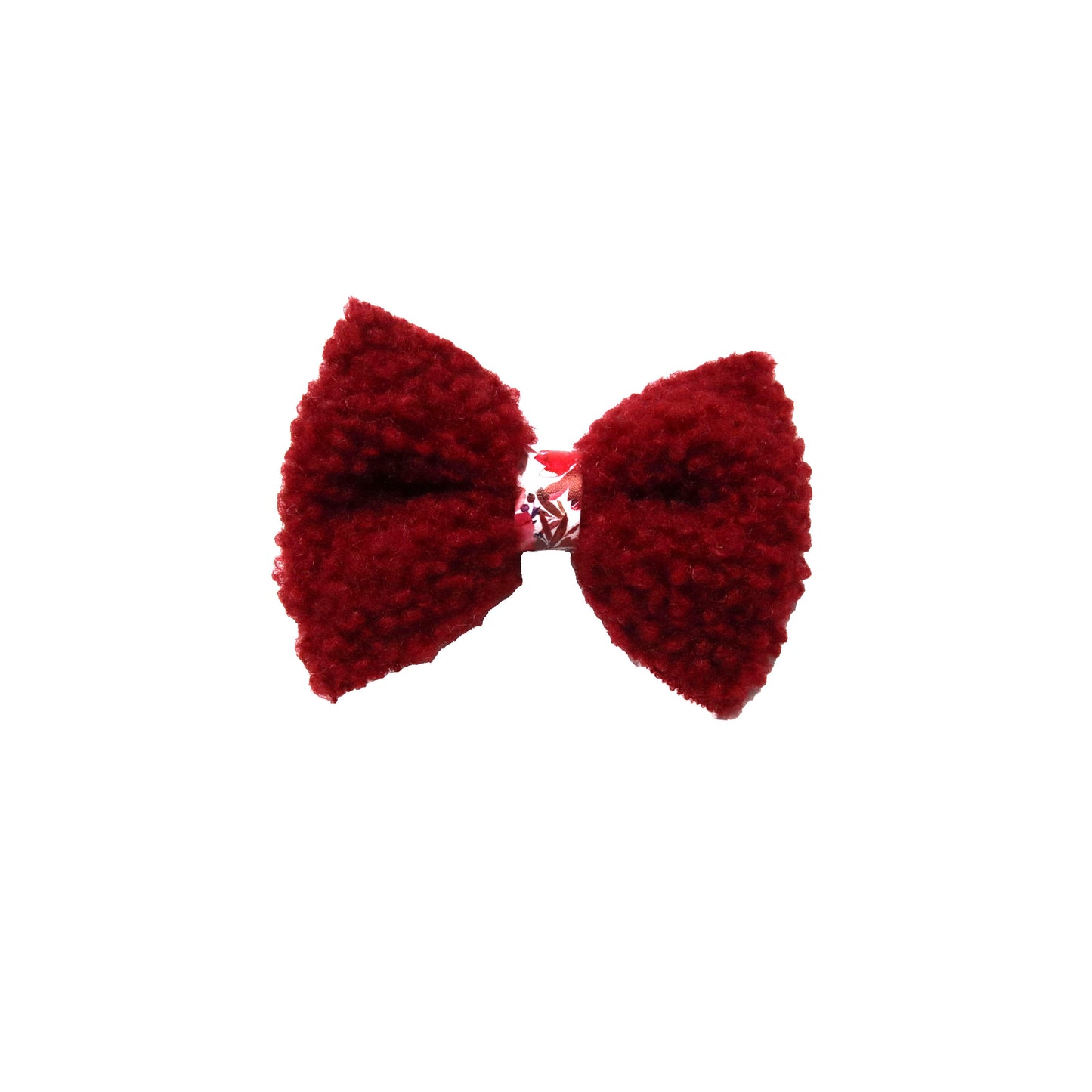 Burgundy Sherpa Pinch Bow 4"
