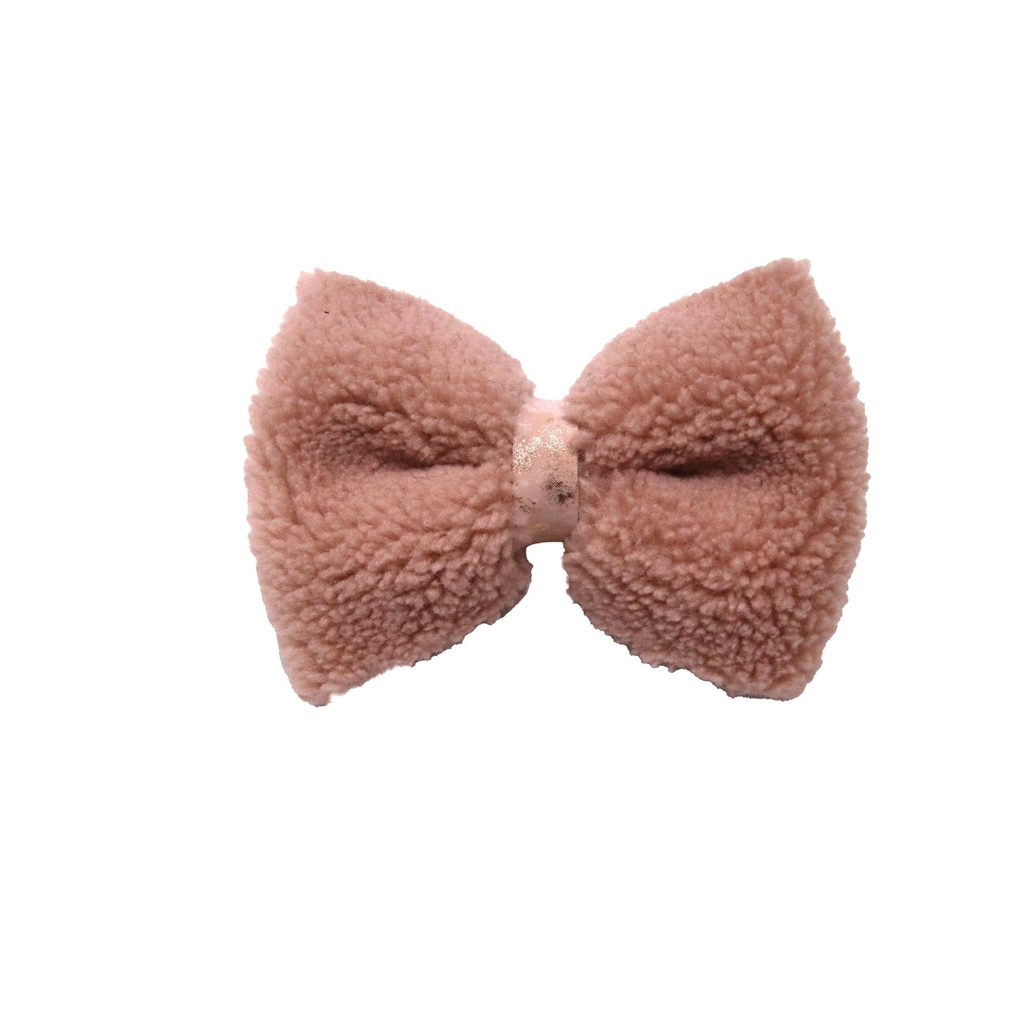 Mauve Sherpa Pinch Bow 4"