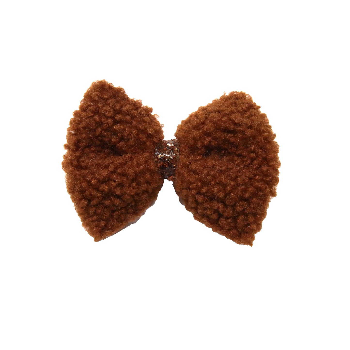 Gingerbread Sherpa Pinch Bow 4"