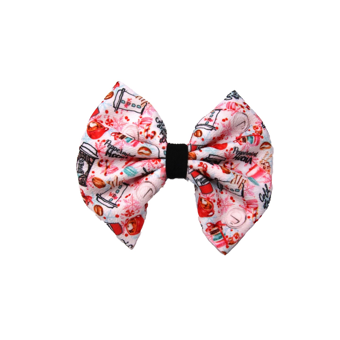 Peppermint Mocha Fabric Bow 5"