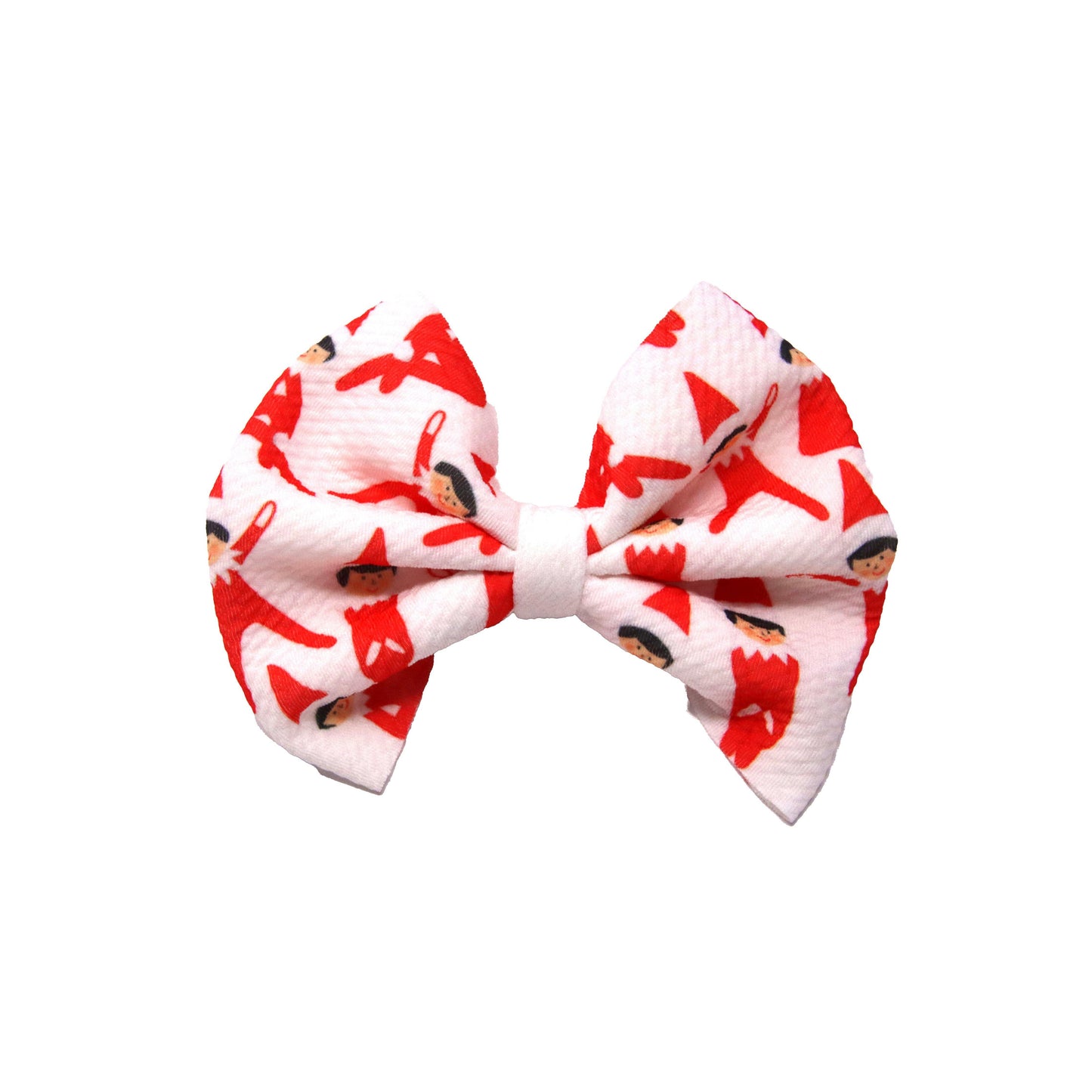 Red Elves Fabric Bow 3"