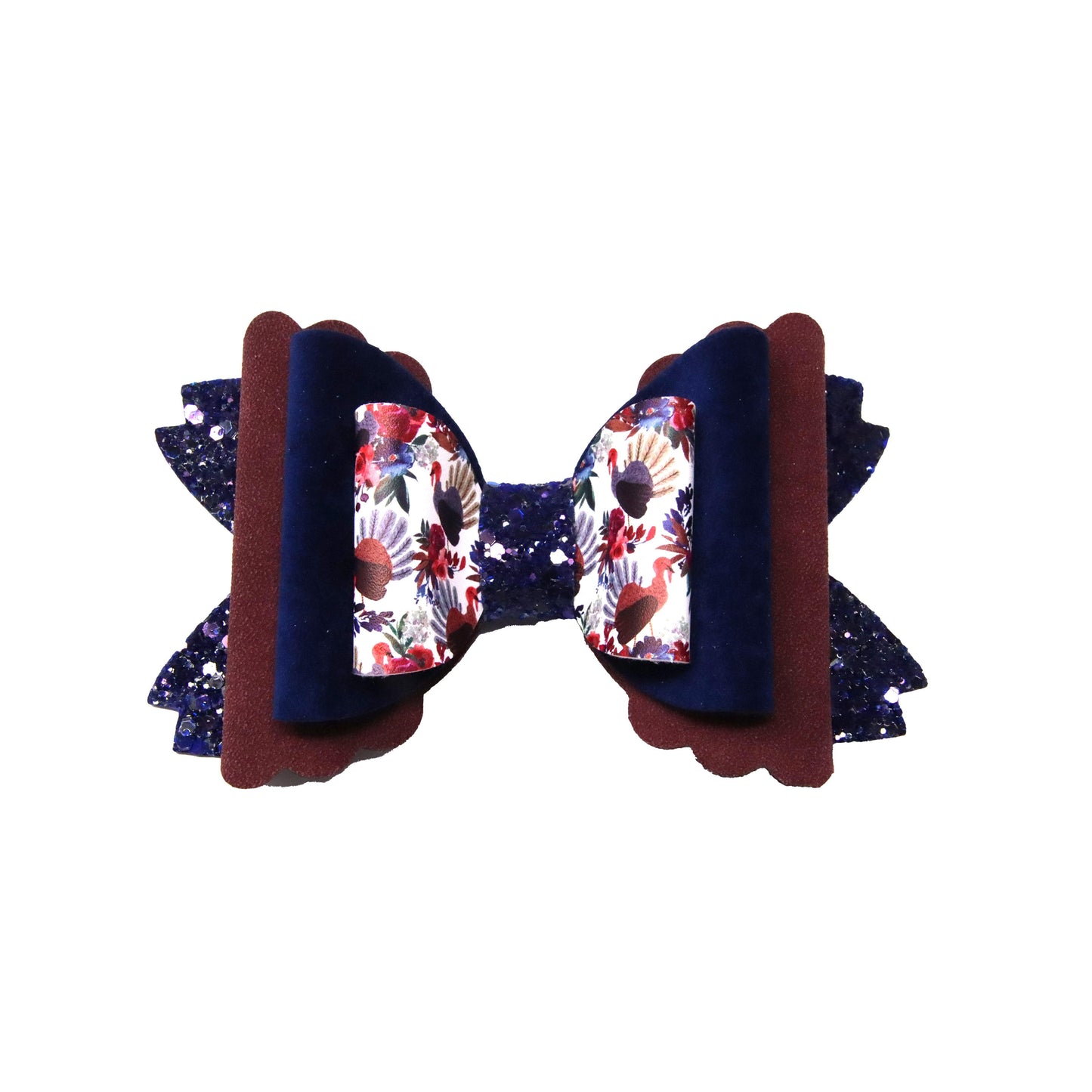 6 inch Awesome Awetumn Triple Scalloped Daisy Bow