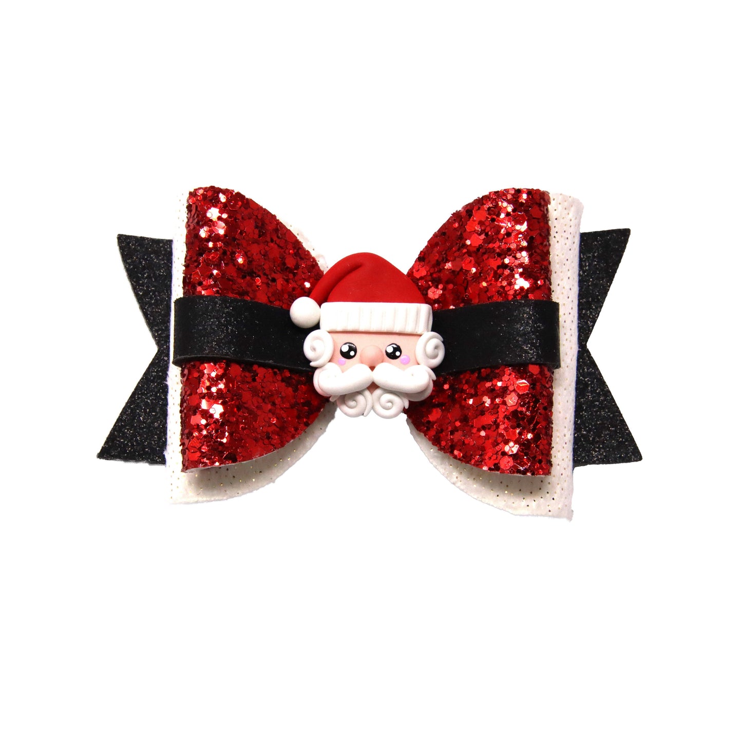4.5 inch Red Glitter Santa Belt with Santa Clay