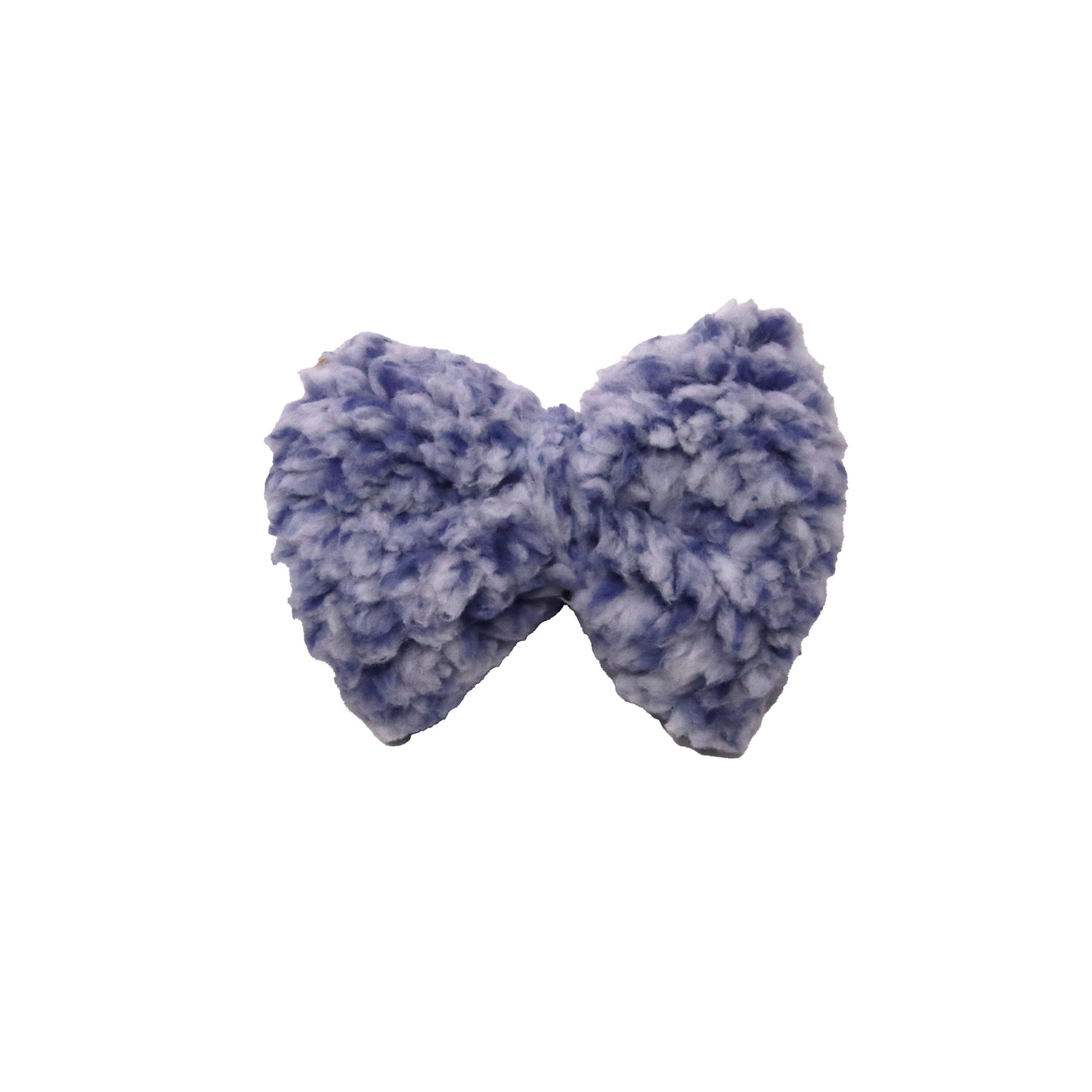 4 inch Blue & White Speckled Sherpa Bow