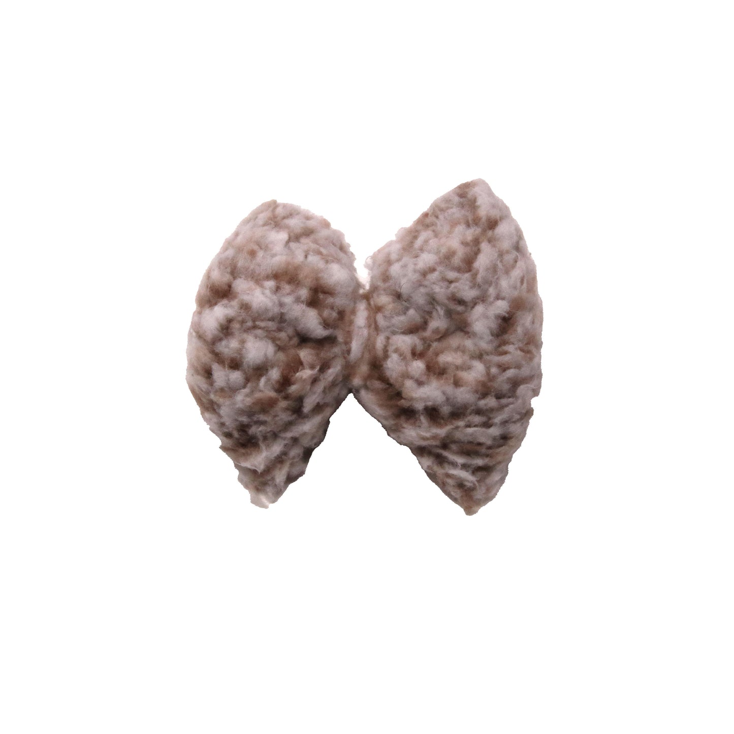 4 inch Brown & White Speckled Sherpa Bow