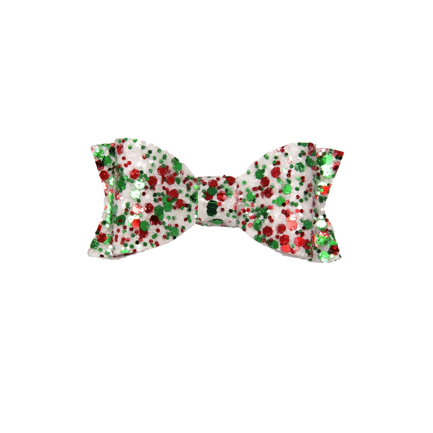 Green & Red Chunky Glitter Claire Bow 4"