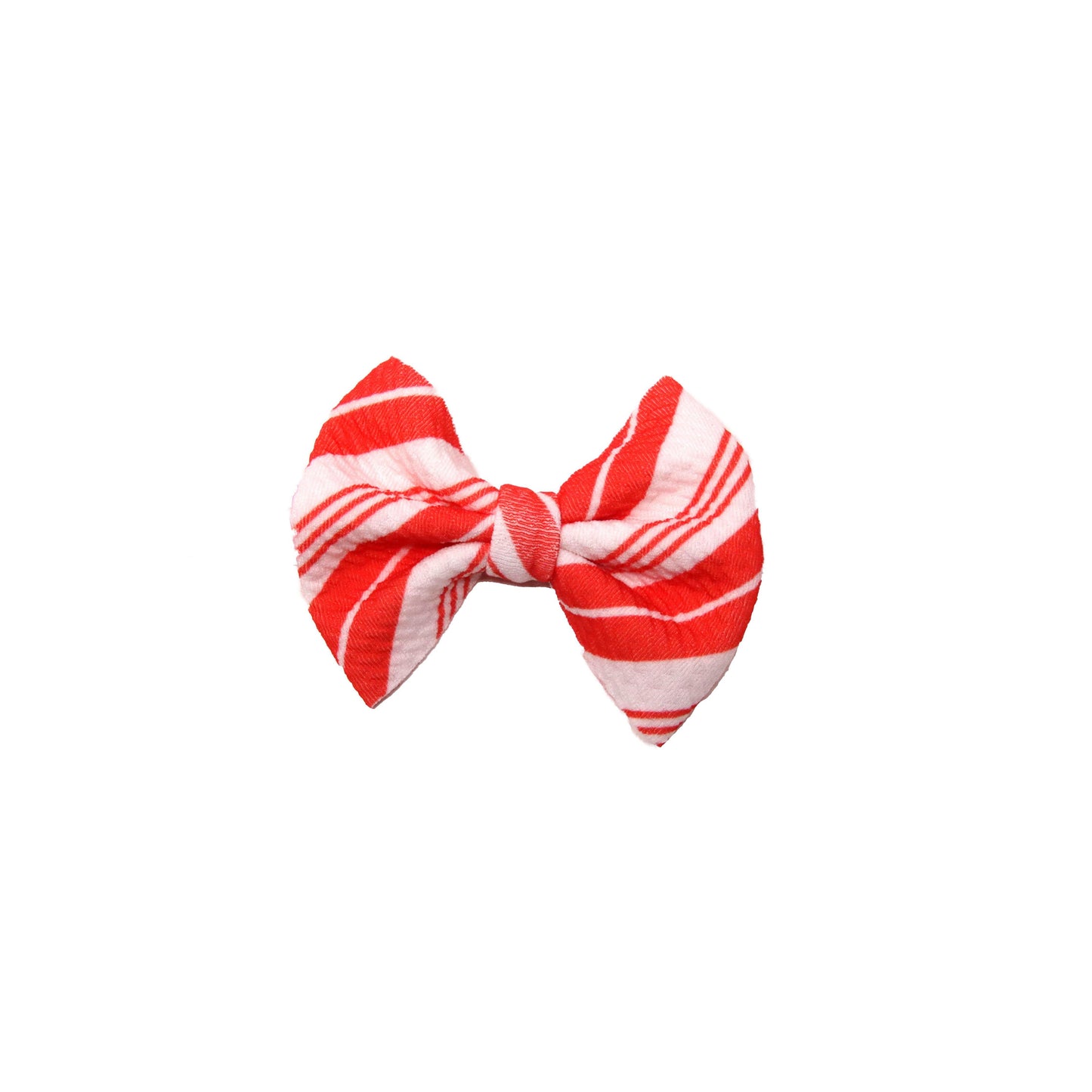 Candy Cane Stripe Fabric Bow 3"