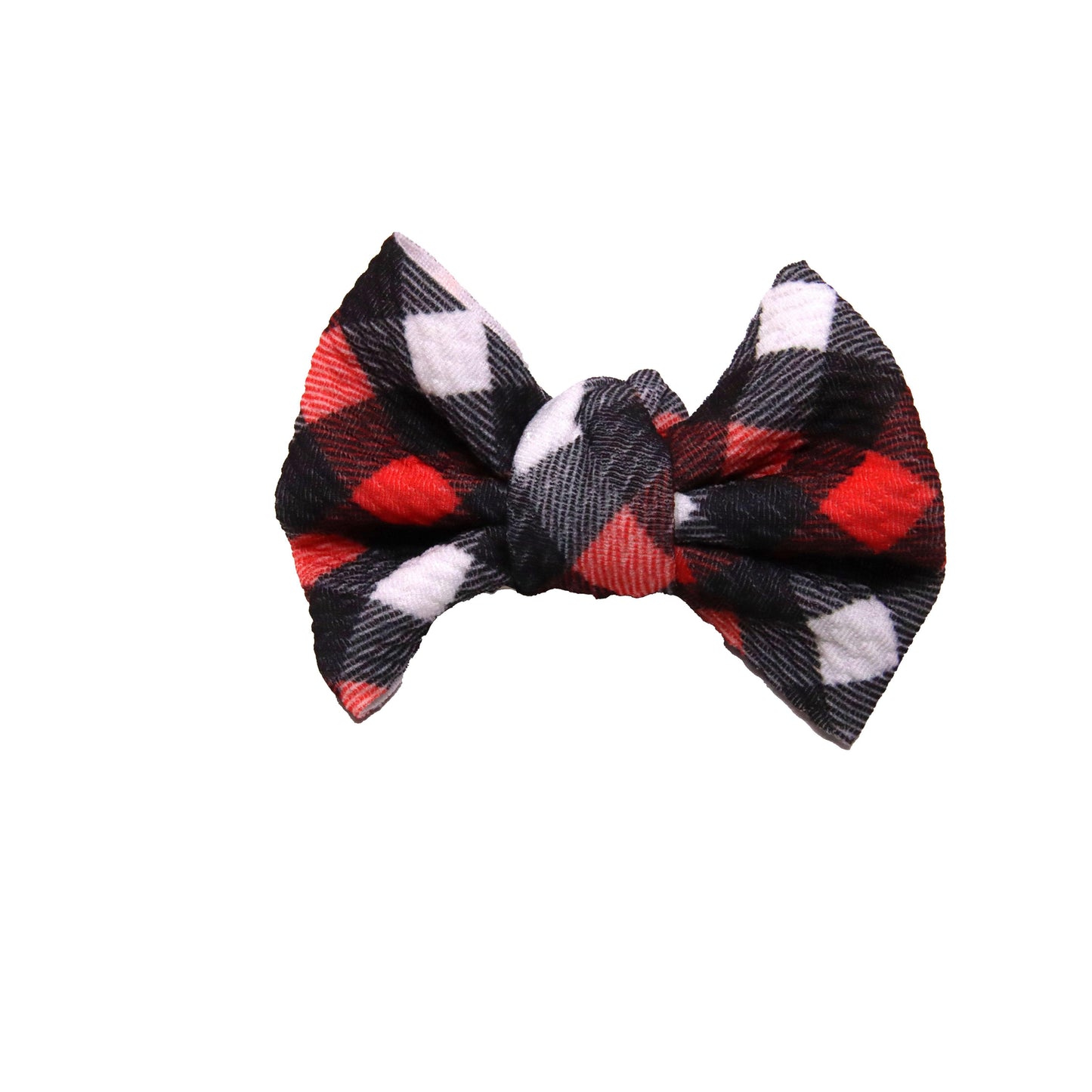 3 inch Christmas Plaid Fabric Bow
