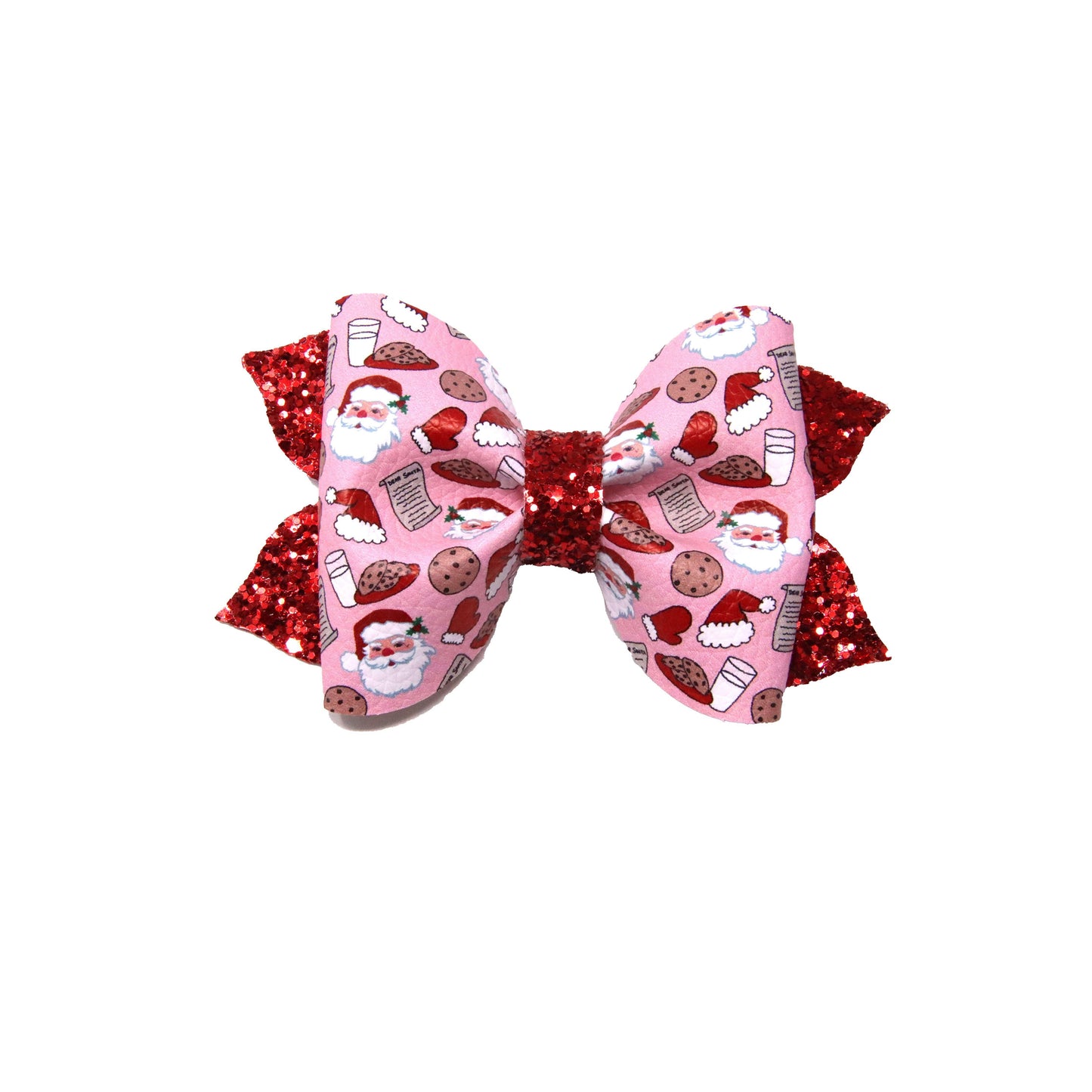 4 inch Santa's Milk & Cookies Pixie Pinch Bow
